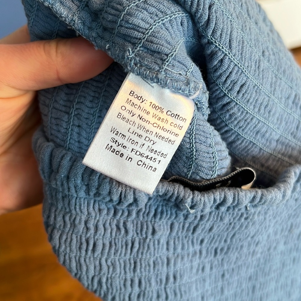 Azoe Blue Strapless Waffle Romper - Picture 4 of 4